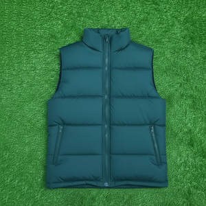 Veste d'hiver pour hommes en gros, gilet matelassé en coton léger personnalisé, veste sans manches à capuche, col de haute qualité, OEM et ODM - Product Image 4