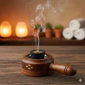 Quemador de Incienso Árabe de Madera de Acacia Premium con Incrustaciones de Resina, Difusor de Aromaterapia Religioso Hecho a Mano, Porta Incienso Decorativo - Product Image 6