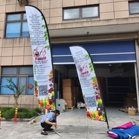 Drapeau de plage incliné personnalisé avec impression par sublimation, affichage publicitaire recto-verso, mât en fibre de verre, grande taille, bannière publicitaire personnalisée