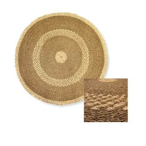 King Craft Viet Mix พรมหญ้าทะเลถักมือ,พรมเช็ดเท้าเส้นใยธรรมชาติเสื่อโยคะโบฮีเมียนพรมปูพื้นสไตล์วินเทจสำหรับห้องนั่งเล่น - Product Image 2