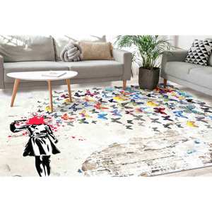 Graffiti Banksy Butterfly Printed <b>Rug</b> - Soft Chenille <b>Runner</b> for <b>Kitchen</b> & Floor,Nonwoven Soft <b>Rug</b> - Product Image 1
