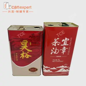 TCE-Customized Printing Large Vegetable Oil Tins Food Grade Metal Olive Oil Tin Containers Oil Can Packaging