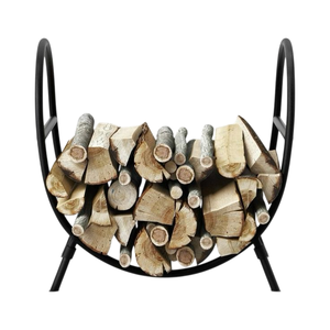 Support de rangement en fer personnalisé pour ranger les bûches Petit support à bois de chauffage intérieur et extérieur Robuste Meilleure forme Porte-bûches en métal - Product Image 1