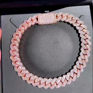 Hiphop Moissanite Cadena 20mm 925 Sterling Silver Iced Out Buss Down Heavy Miami Moissanite Cadena cubana - Product Image 4