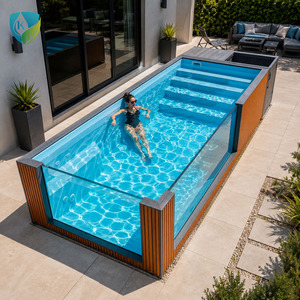 Piscine hors sol en fibre <span class=keywords><strong>de</strong></span> verre, piscine carrée hors sol, piscine conteneur et spa jacuzzi prêts à l'emploi - Product Image 1