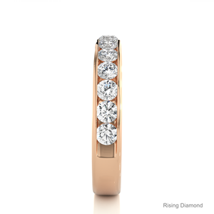 0.96 CTW round Lab ชุดเพชรที่โตขึ้นครึ่งนิรันดร์วงแหวนแต่งงาน CVD และแหวนครบรอบโรสโกลด์ของขวัญวันครบรอบปีที่สมบูรณ์แบบ - Product Image 3