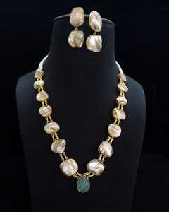 Conjunto de collar largo de nácar de calidad superior de fabricante indio, estilo clásico Vintage para bodas, fiestas, compromisos - Product Image 3