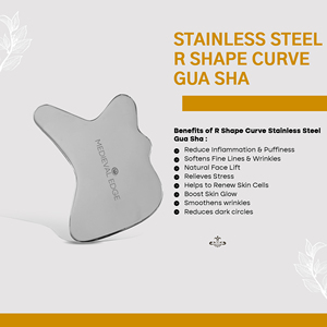 High Quality R-Shape Stainless Steel Gua Sha Tool Face Body Massage Muscle Relaxation Skin Rejuvenation Original Indian Factory - Product Image 5