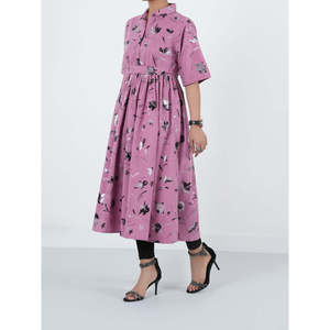 Robe en coton imprimée GOROU, coupe classique, respirante, design personnalisé, tenue décontractée pour les fêtes, pour les grandes tailles, XS, taille unique, naturelle - Product Image 3