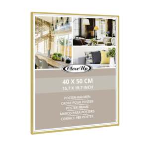<b>Gold</b> Plastic Poster <b>Frame</b> 40 X 50 cm Size Elegant Display for Posters and Artwork - Product Image 1