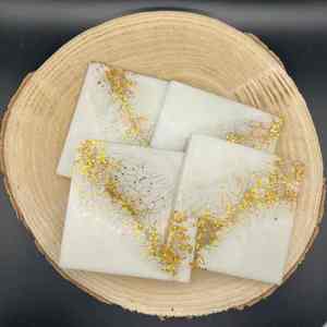 Handmade <b>resin</b> coasters with crystal shine <b>epoxy</b> mats perfect <b>for</b> home dining <b>table</b> coffee bar and decorative use - Product Image 3