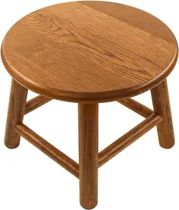 Kids Milking USA Grown Oak Plant Stand Handcrafted Solid Low Round Step Wooden for Kids Small Short Stool