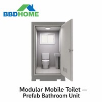 Unité de toilettes mobiles préfabriquées modulaires en panneaux sandwich d'acier, toilettes portables pour projets extérieurs