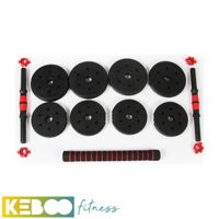Set de Mancuernas de 10 Kg con 4 Discos de 1 Kg + 4 de 1.25 Kg + 2 Barras de 35 Cm | Pesa de Gimnasio | Equipo de Gimnasio | Desde España