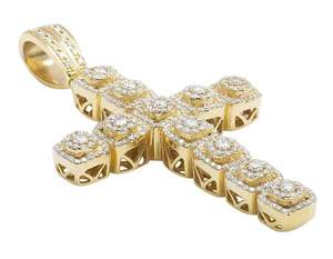 Luxury Customized Iced Out <b>Cross</b> <b>Pendant</b> with Moissanite Diamond S925 <b>Silver</b> Diamond Jewelry Rose Gold Plated Religious Style - Product Image 2