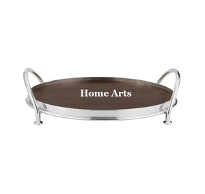 Bandeja para servir dulces de madera con asas de aluminio Bandeja para servir de forma rectangular hecha a mano al precio más barato - Product Image 3