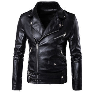 High Quality Grain Textured Leather Made <b>Men's</b> <b>Jacket</b> Hot Selling Factory Made <b>Cheap</b> Price Turn Down Collar <b>Jackets</b> For <b>Men</b> - Product Image 2