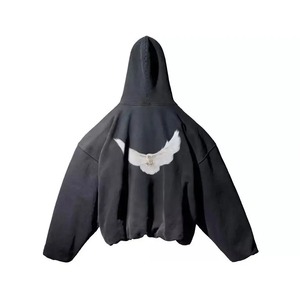 Sweat à capuche pour hommes de haute qualité 6 Dove Print Loose Heavy Knitted Jersey Winter Sweatshirt Pullover Design Inspiré Kanye West - Product Image 3