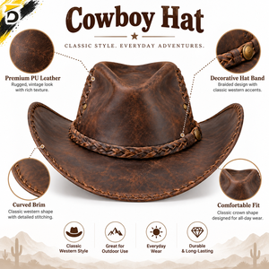 Sombrero Vaquero Premium con Construcción Duradera, Ajuste Cómodo y Estilo Occidental Clásico para Uso Diario al Aire Libre - Product Image 6