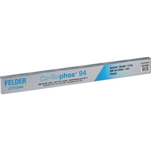 โลหะผสมทองแดงสำหรับเชื่อม Cu-Rophos CP203 น้ำหนัก 1 กก. แบบเงา 1 กก. ลวดเชื่อม FIELDS Cu94 P6 ขนาด D2xL500 มม. - Product Image 1