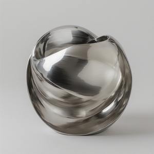 Jarrón de metal de hierro con acabado mate negro con base artística fuerte, perfecto para casas modernas de lujo y decoración de banquetes - Product Image 1