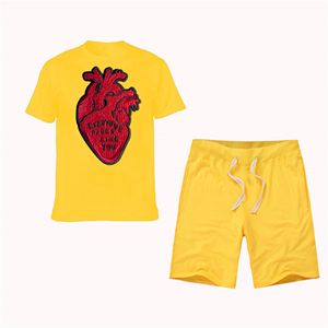 Conjunto de Verano de 2 Piezas para Hombre, Camiseta y Pantalones Cortos Casuales de Calle, Personalizable, de Poliéster/Algodón de Secado Rápido - Product Image 3