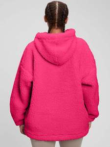Pink <b>Sherpa</b> Fleece Pullover <b>Hoodie</b> <b>Men's</b> Casual Solid Long Sleeve 100% Cotton Breathable Regular Fit Wholesale Price 2026 High - Product Image 4