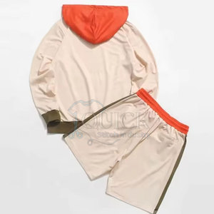 Conjunto de Pantalones Cortos con Capucha para Hombre, Diseño Nuevo y Personalizable, Color Sólido, Largo hasta la Rodilla, Ropa Casual de Verano, Transpirable, Ligero, de Poliéster/Algodón - Product Image 2