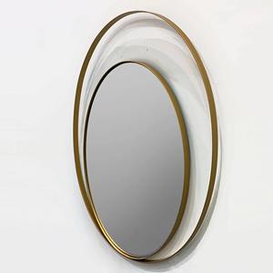 Miroir mural suspendu rond en bois élégant ajoutant une beauté chaleureuse et un style moderne chic aux salons, chambres et espaces - Product Image 5
