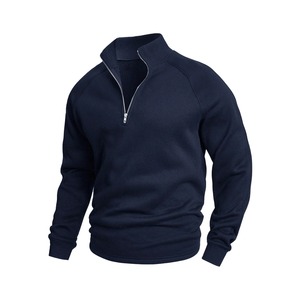 Sweat-shirt à fermeture éclair sur le devant pour homme, pull décontracté, chaud, respirant, écologique, séchage rapide, mélange de coton et de polyester, complet - Product Image 2
