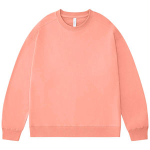 380gsm vente en gros sweat-shirt blanc lourd 100% coton Logo personnalisé ras du cou goutte épaule sweat - Product Image 4