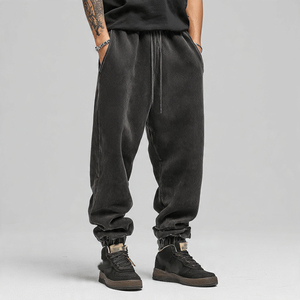 Pantalon de survêtement ample délavé à l'acide pour homme, jogging en molleton d'hiver, 500 GSM, lavage vintage, pantalon de survêtement pour homme - Product Image 5