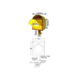 Semáforo LED Amarillo Individual de 100 mm, 12V, Alimentado por Energía Solar, Material de Aluminio y PC - Product Image 5