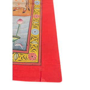 Tapiz de Pared de Estilo Bohemio Navideño con Diseño Pichwai en Rojo y Naranja, de Tela de Algodón, para Decoración del Hogar o Exteriores, con Patrón Escénico en Formato de Cuerda - Product Image 4