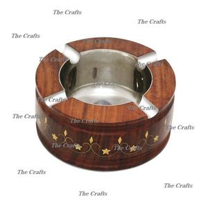 Cenicero de madera y acero para cigarrillos, tamaño y forma personalizados, cenicero para fumar para accesorios de mesa - Product Image 2