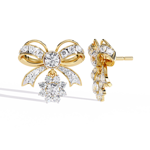 Boucles d'oreilles en or 18 carats avec diamants et pierres précieuses uniques cultivées en laboratoire - Product Image 4