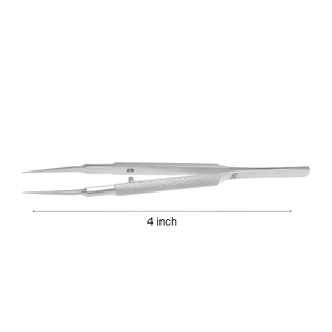 Juego de Pinzas Manuales de Alta Calidad de 4 Pulgadas, Punta Plana, Mango de Acero Gris, Instrumento Quirúrgico Dental sin Dientes - Product Image 2