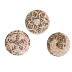 ที่รองแก้วหวายสานจากหญ้าทะเลธรรมชาติแผ่นรองจานหวายสานสไตล์ดอกไม้ทนความร้อนงานฝีมือแฮนด์เมดเวียดนาม - Product Image 1