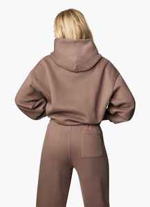 Conjunto Deportivo Personalizado para Mujer, Conjunto de Sudadera y Pantalones Deportivos Holgados de Felpa Francesa Gruesa, Pantalones Deportivos Anchos y Rectos con Capucha - Product Image 3