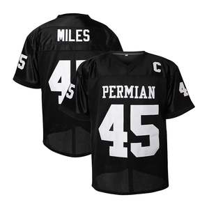 Cool Loose Fit Plus Size Fútbol Ropa deportiva Camiseta Letras bordadas Números Malla transpirable Frente Ropa de fútbol americano - Product Image 4