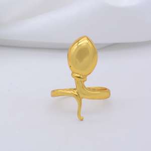 Moda 18K chapado en oro Ouroboros serpiente Punk Unisex reptil anillo de latón Animal accesorio de moda para compromiso de fiesta - Product Image 6