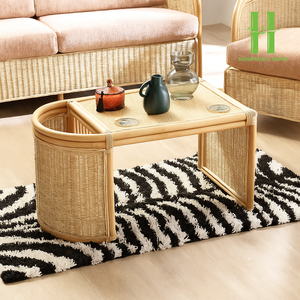 Table basse royale, moderne, élégante, en rotin, couleur marron, écologique, durable, meubles de salon - Product Image 4