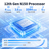 Mini PC CWWK Firewall N150 8250U con 4 puertos COM RS232/RS485, 2 puertos Gigabit LAN, DDR4, SIM, HD, VGA, SATA3.0, microordenador industrial.