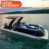 Bateau ponton de luxe Kinocean de 22 pieds avec double modèle de moteur hors-bord pour la pêche à prix réduit à vendre