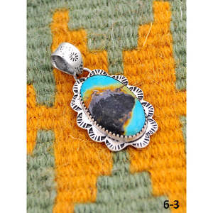 IMPERIAL INDIA GEMS Bohemia Style Black Jack Turquoise <b>Silver</b> Plated Pendant Expertly Bezel Set <b>Charm</b> for Women Everyday Wear - Product Image 3