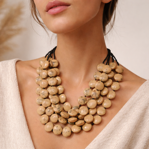 Collar llamativo de varias hebras de piedra natural - Product Image 2
