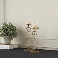Bougeoirs en cuivre mat doré réutilisables personnalisés Table à dîner élégante au design pour les occasions de Noël