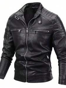 Vestes en cuir de vachette de haute qualité pour l'hiver, style formel, avec col montant, logo placé sur le devant, teinture de vêtement, imperméables et écologiques - Product Image 3