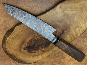 มีดเชฟเหล็กดามัสกัสทำมือ ด้ามไม้ คุณภาพสูง สำหรับเชฟและช่างฝีมือ - Product Image 1