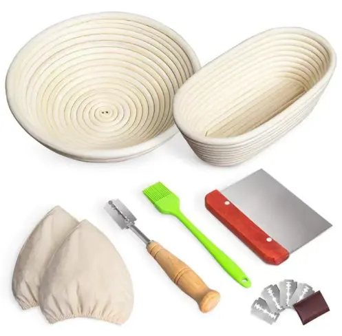 El yapımı Rattan ekmek prova fermantasyon sepeti ekmek için yuvarlak Oval Sourdough
